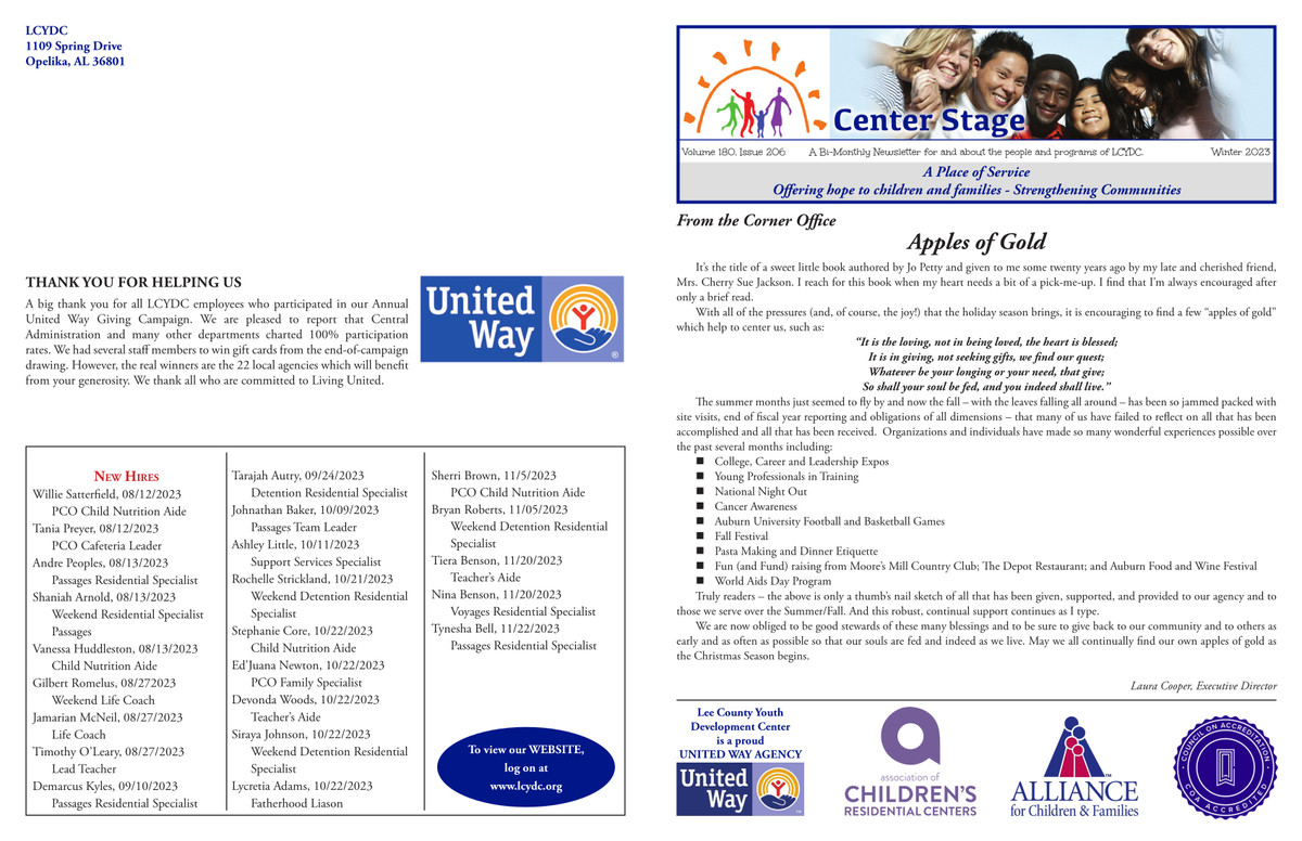 Cover of the Winter 2023 Newsletter